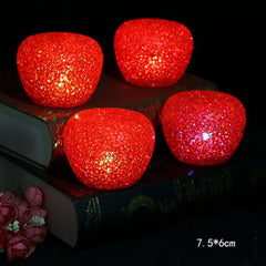 Red light-up crystal-look apples