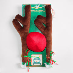 Brown car reindeer antlers and red nose in packaging