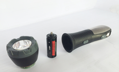 Flashlight opened to show the battery compartment