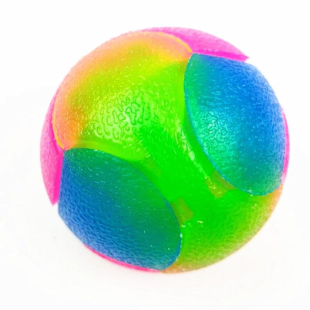 Tricolour frosted stretchy dog ball