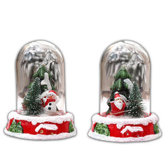 Snowman and Santa light-up resin Christmas domes