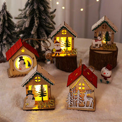Red-roof and XMAS wooden Christmas houses together