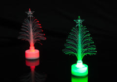 Red and green fibre optic trees