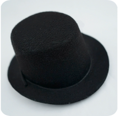 Plain black mini pet top hat