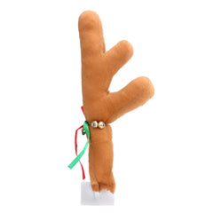 Single khaki reindeer antler with bells