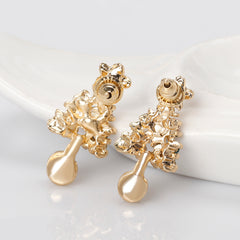 Back of the gold tone Christmas tree earrings