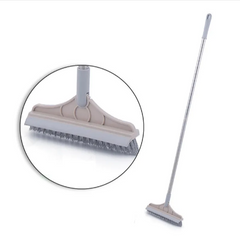 Khaki floor gap brush and scraper with long handle
