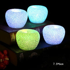 Light-up crystal-look apples in four colours, 7.5 x 6 cm