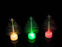 Orange, green and red fibre optic trees