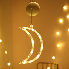 Moon LED window light with suction cup