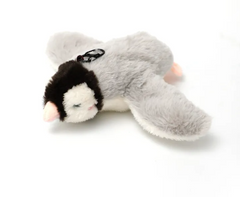Grey and black plush penguin pet toy