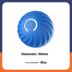 Blue jumping ball dog toy, 56 mm