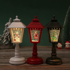 White, red and bronze musical Christmas lantern lamps
