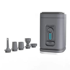 Grey mini air pump with five nozzles