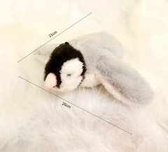 Plush penguin toy with measurements
