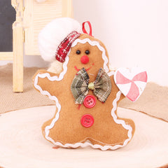 Gingerbread boy Christmas hanger with bow tie and candy cane