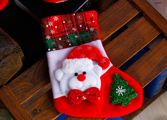 Mini Christmas stocking with a bear face