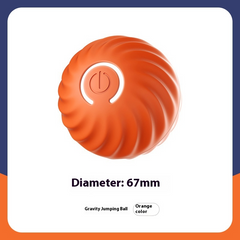 Orange jumping ball dog toy, 67 mm