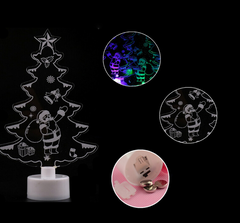 Clear acrylic Christmas tree figure with base close-ups