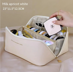 Travel Makeup Bag - Milk apricot white