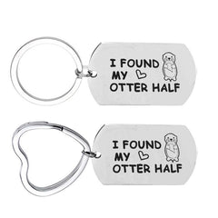 I found my otter half keychains with round and heart-shaped key rings