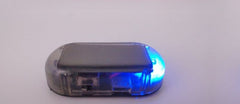 Solar decoy LED light with blue light on