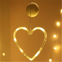 Heart LED window light with suction cup