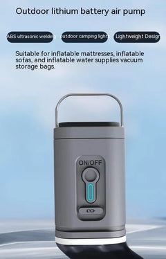 Mini air pump outdoors with built-in light