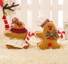 Gingerbread girl and gingerbread boy hangers side by side