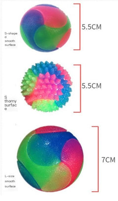 Size guide: small frosted and small spiky balls about 5.5 cm, large frosted ball about 7 cm