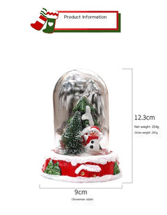 Snowman dome with dimensions: about 12.3 cm tall and 9 cm wide