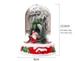 Santa dome with dimensions: about 12.3 cm tall and 9 cm wide
