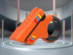 Orange and black magnetic ratchet fidget toy
