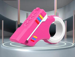 Pink and white magnetic ratchet fidget toy