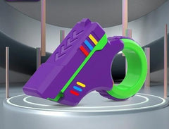 Purple and green magnetic ratchet fidget toy
