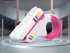 White and pink magnetic ratchet fidget toy