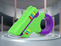 Green and purple magnetic ratchet fidget toy
