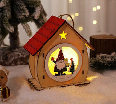 Red-roof wooden house with gnome