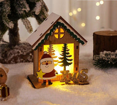 XMAS wooden house with Santa