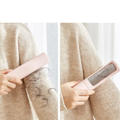 Pet hair lint brush removing hair from a knitted jumper