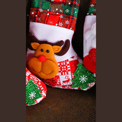 Mini Christmas stocking with a reindeer face